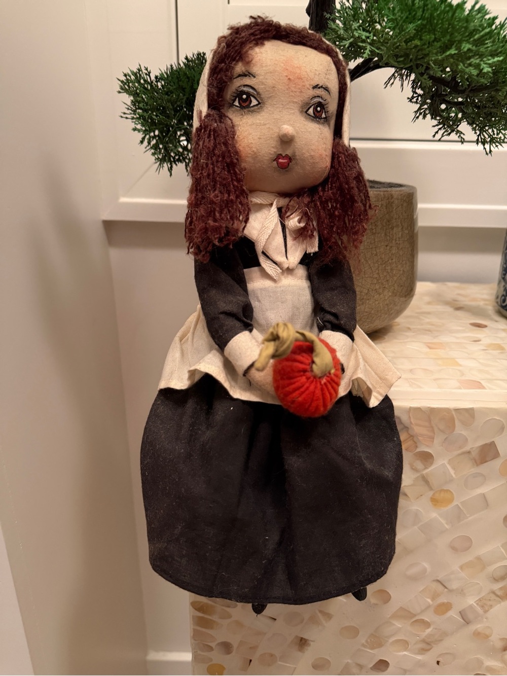 joe spencer thanksgiving figurine  fabric doll